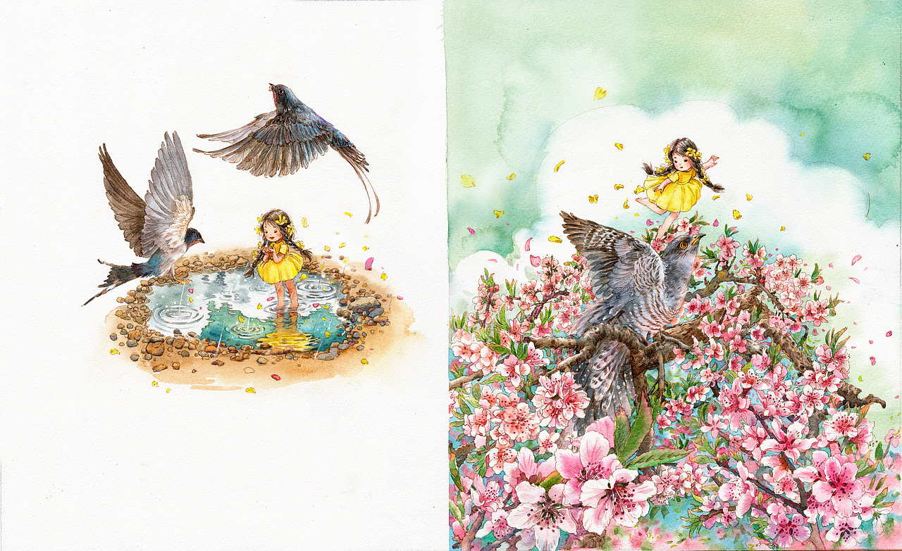 迎春花开了（图ZMjU2NjMxMjYw） - 绘本 - 站酷设计师1979水印原创素材 - 站酷ZCOOL