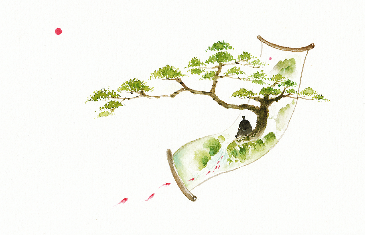 山水苦乐集（图ZNzczNDIzMjA=） - 商业插画 - 站酷设计师忘川山人原创素材 - 站酷ZCOOL