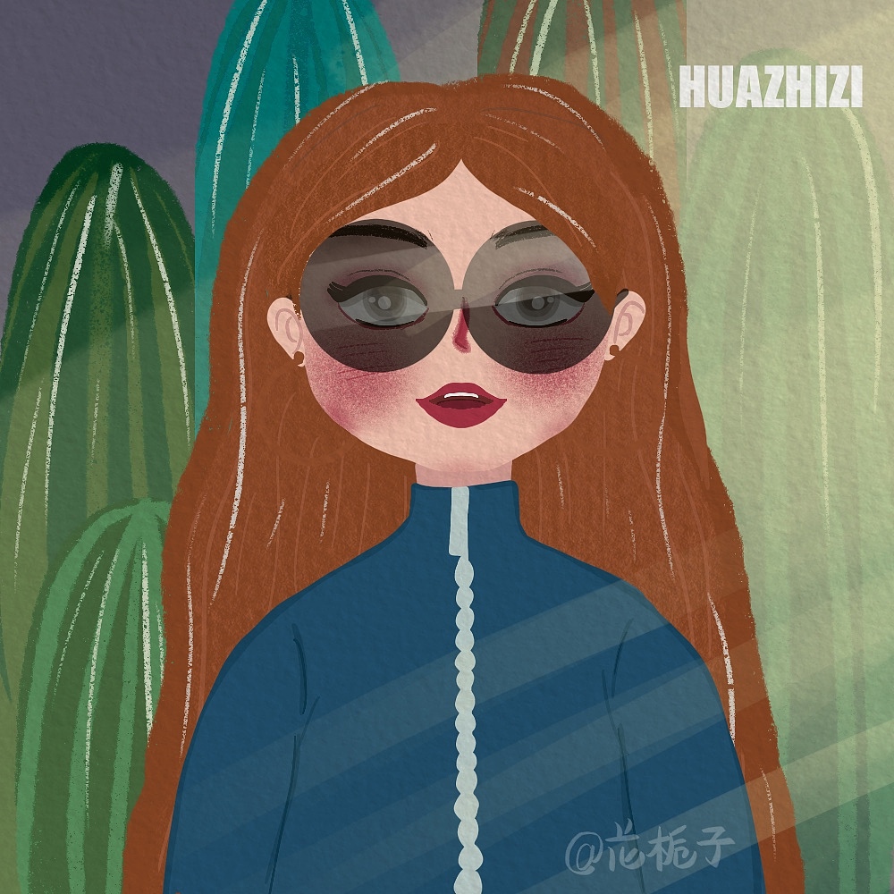 花栀子插画女生头像可爱唯美