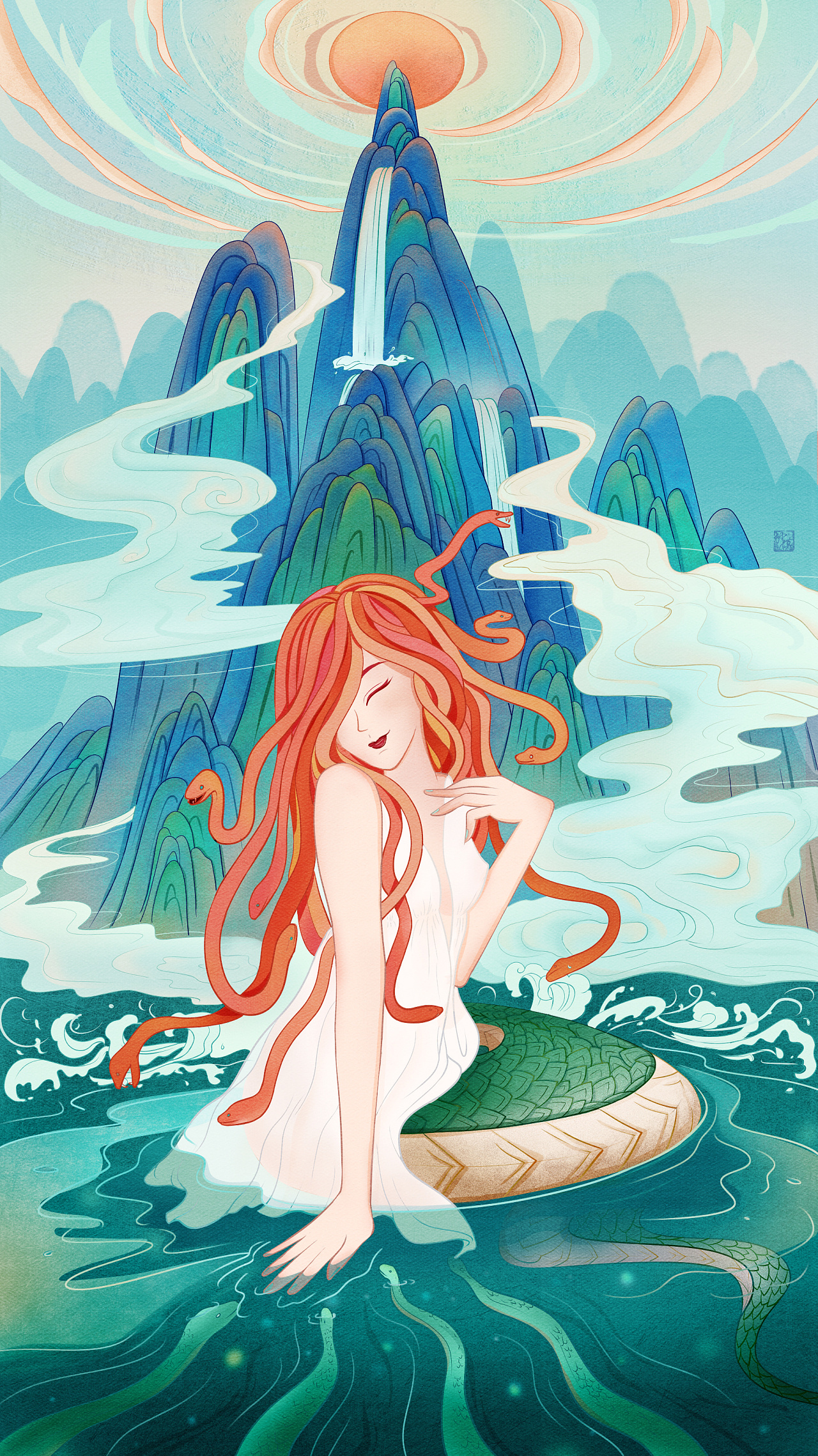 东方美杜莎|插画|商业插画|纱漠 - 原创作品 - 站酷 (zcool)