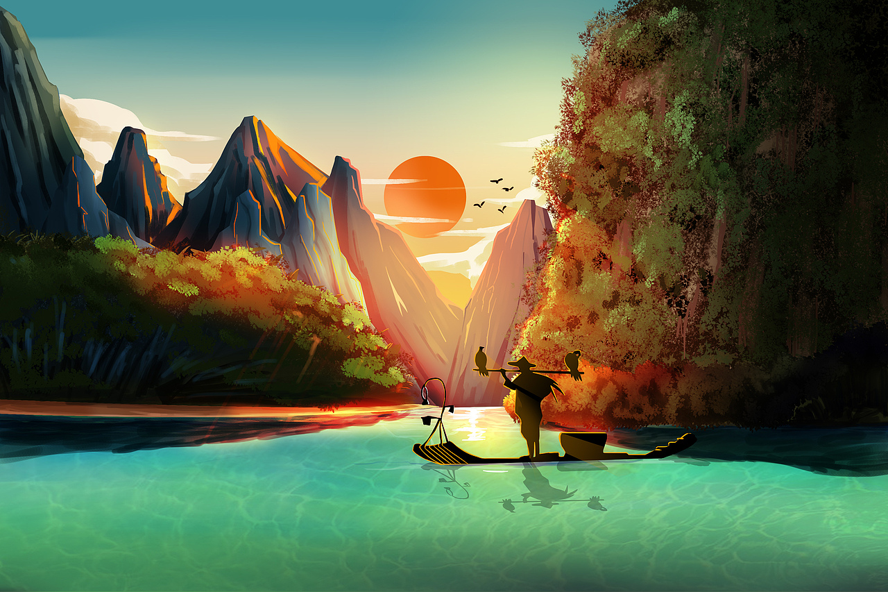 桂林|插画|创作习作|虺巳_原创作品-站酷zcool