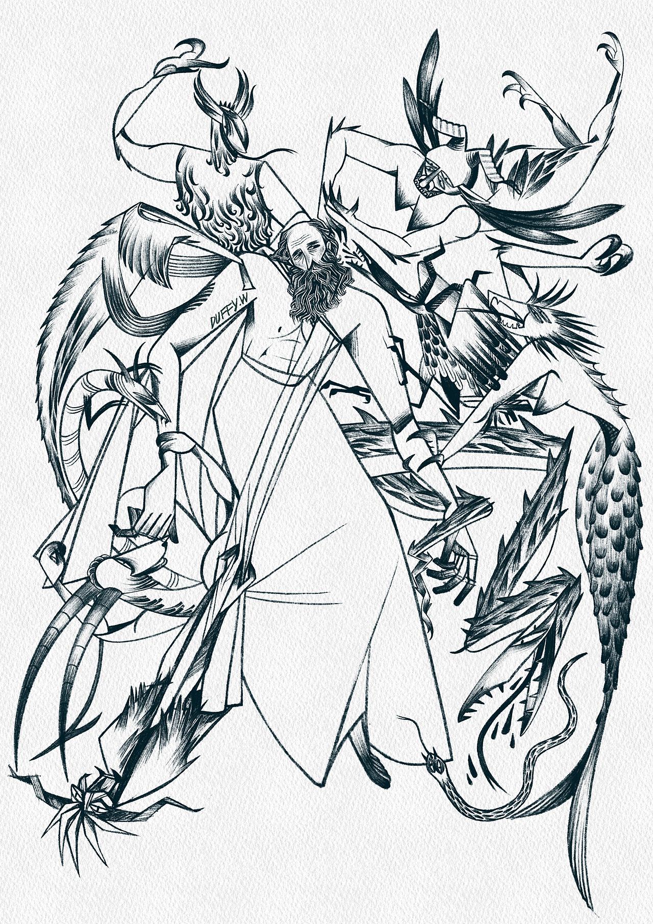 插画—《圣安东尼的诱惑》（图ZMjgzNjEwNjU2） - 创作习作 - 站酷设计师Duffy汪原创素材 - 站酷ZCOOL