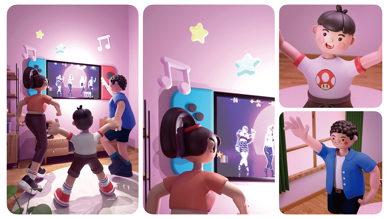 C4D作品-《switch全家乐》团队虚拟项目