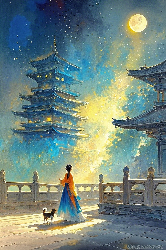 堪图画｜月明白露澄清光，层城绮阁遥相望