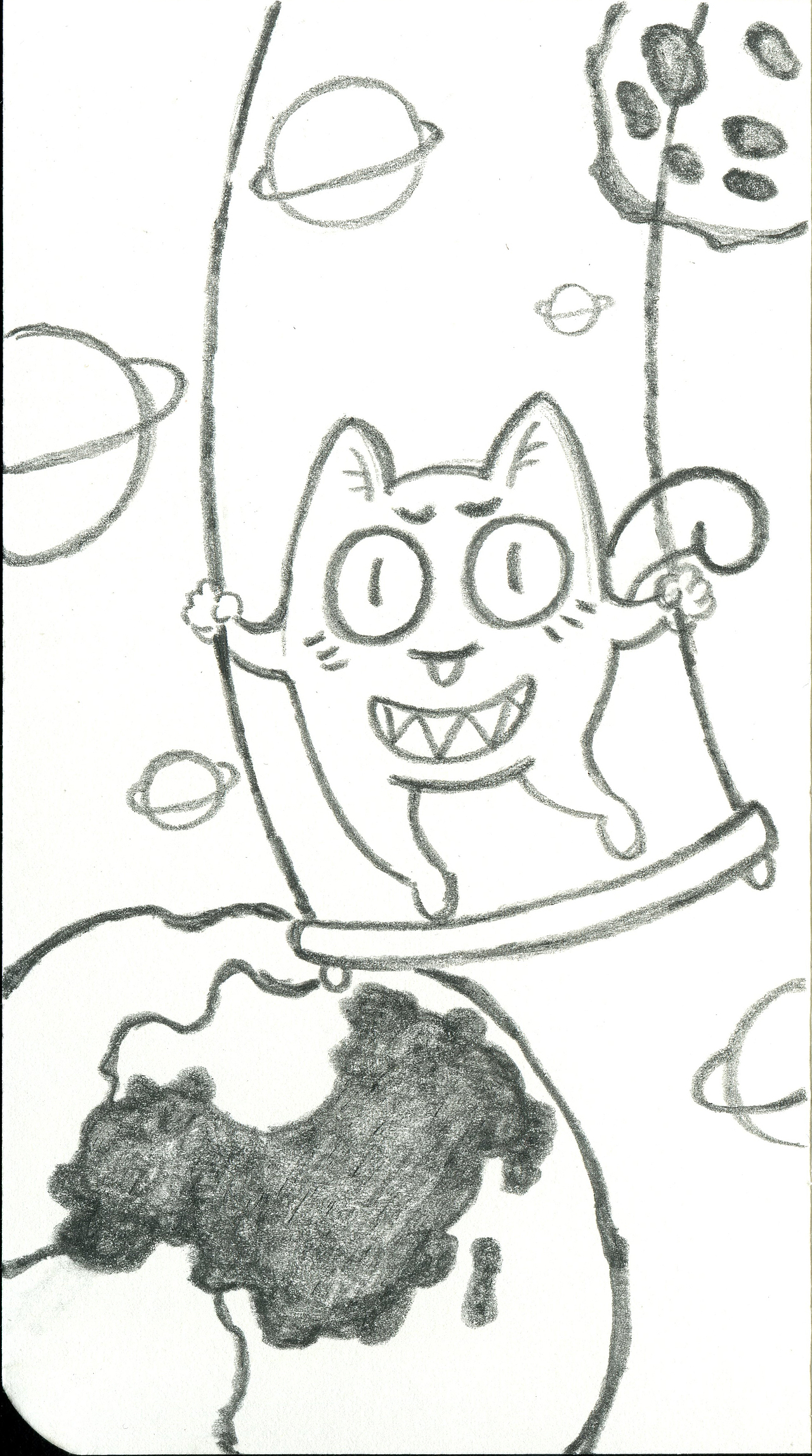 毛绒绒的铅笔画……