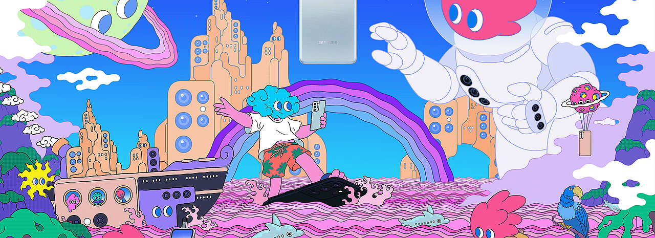 设计分享/ SAMSUNG Galaxy S21（图ZMjQ3NDc1MTgw） - 商业插画 - 站酷设计师BranD杂志原创素材 - 站酷ZCOOL