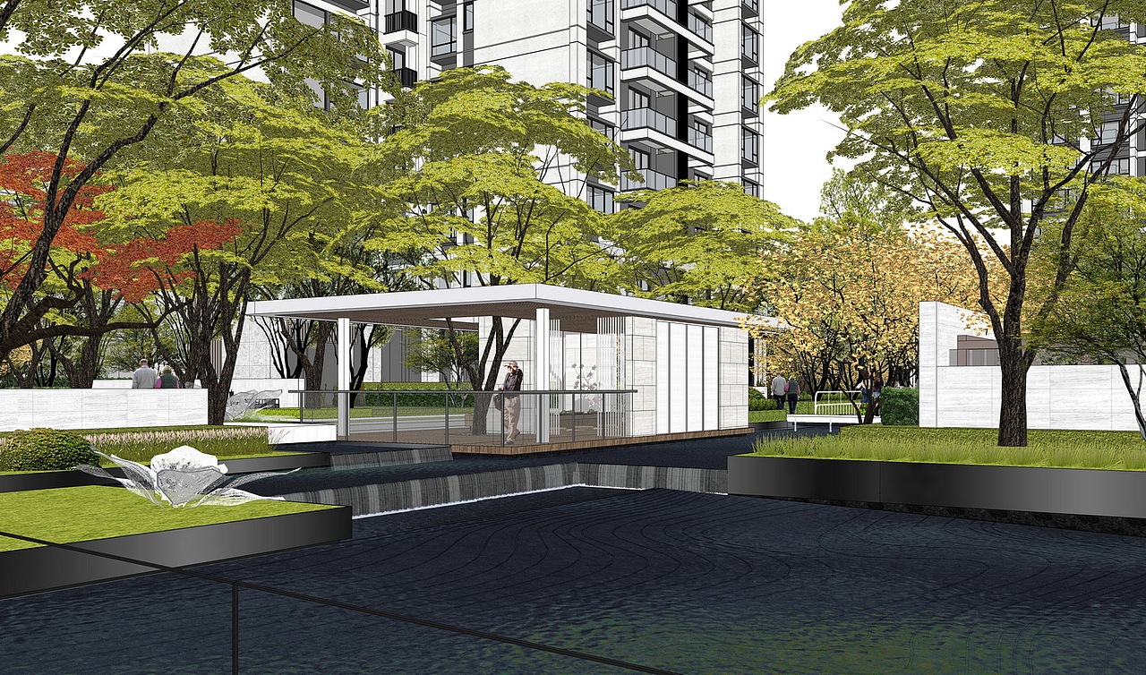 华润时代之城大区景观SU模型下载