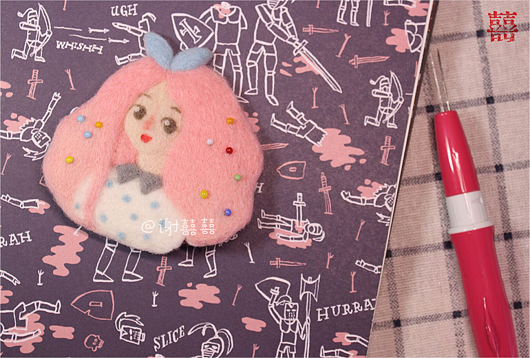 囍囍的羊毛毡 之 少女的心事②（图ZNzgyNDEyMDA=） - 其他手工艺 - 站酷设计师谢囍囍原创素材 - 站酷ZCOOL