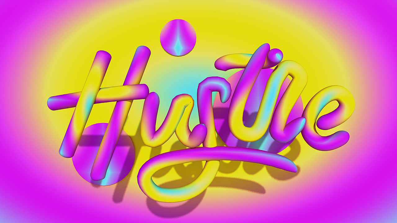 彩虹英文字体练习[billd奔跑]