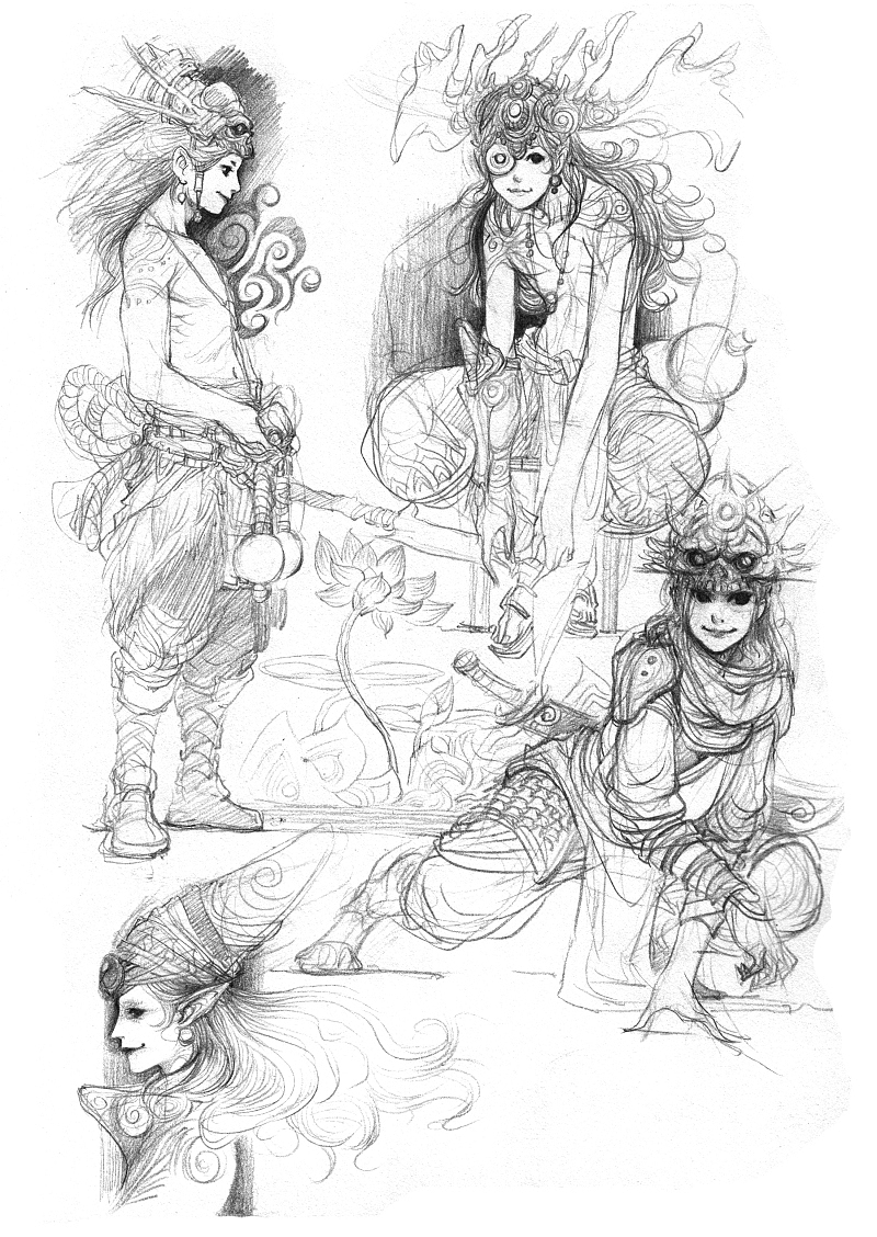 春哥怪兽手绘草图及角色概念设定之除草（二）