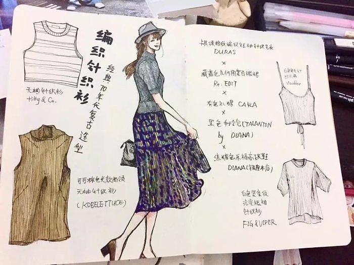 16-18年 手绘女装穿搭合辑（图ZMTI3MDU4NDg4） - 休闲/流行服饰 - 站酷设计师小保子原创素材 - 站酷ZCOOL