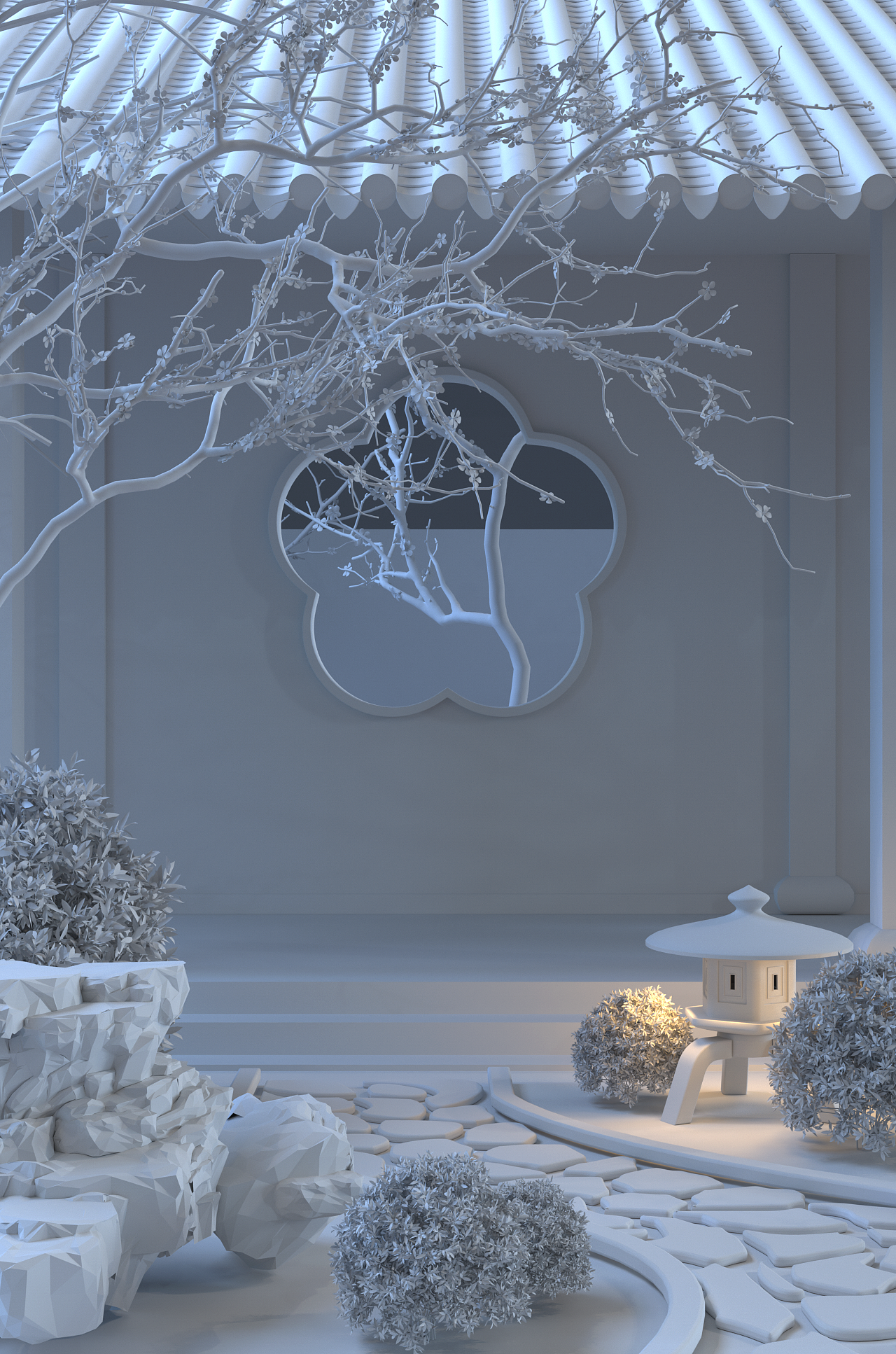 月下梅花C4D（图ZMjI5ODAxNzM2） - 场景 - 站酷设计师Jazz_张嘉杰原创素材 - 站酷ZCOOL