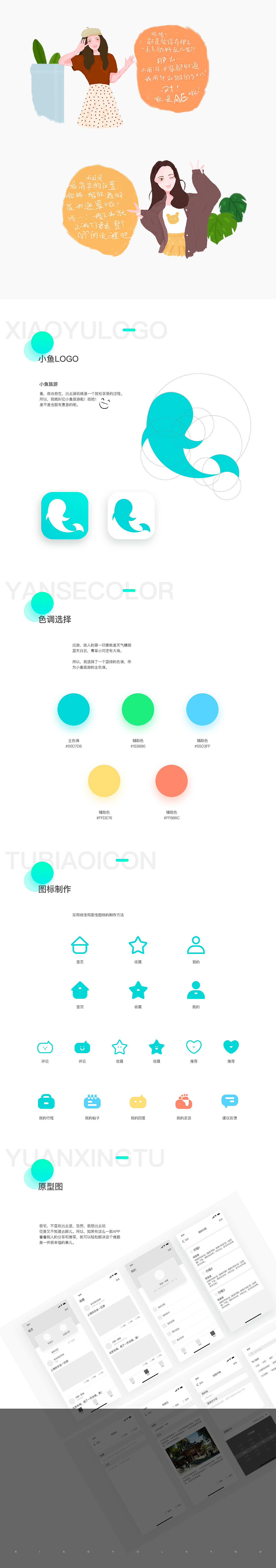 小鱼旅游APP（图ZMTU2NTI5OTM2） - APP界面 - 站酷设计师Cassie猫原创素材 - 站酷ZCOOL