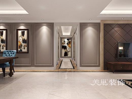 升龙天玺106平精致现代风，走廊挂画增添空间趣味性