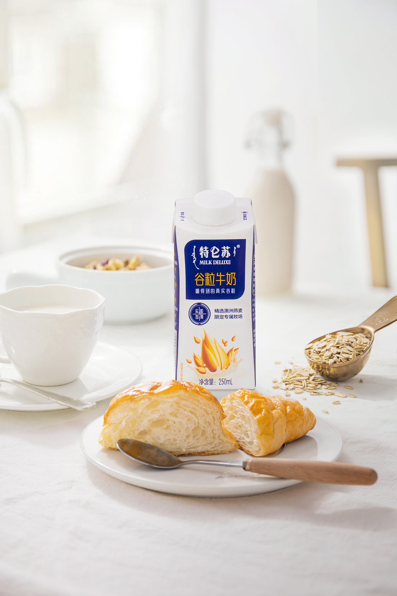 特仑苏设计谷粒牛奶详情页拍摄