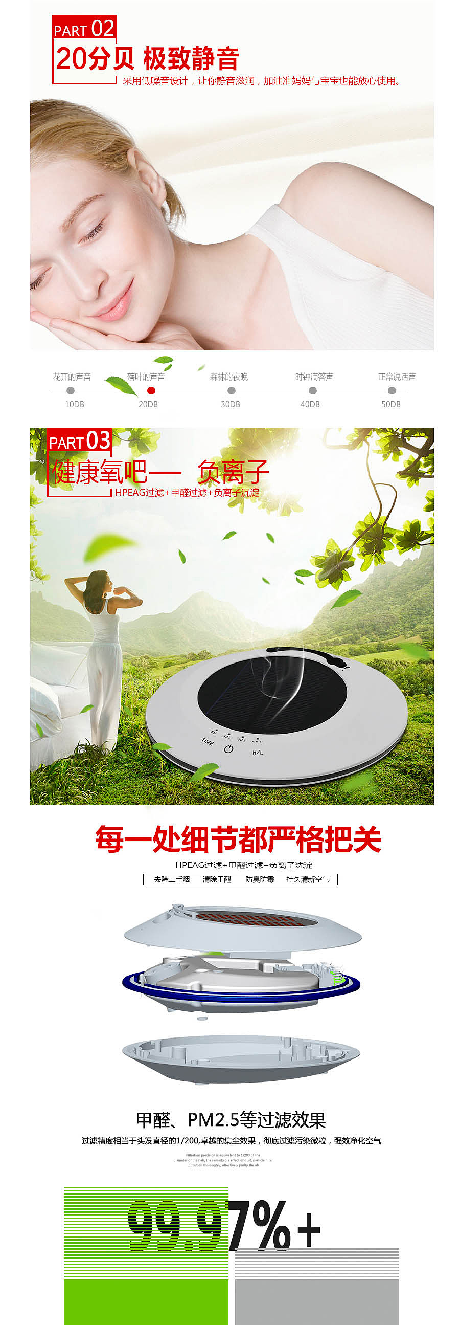 车载太阳能空气净化器详情页