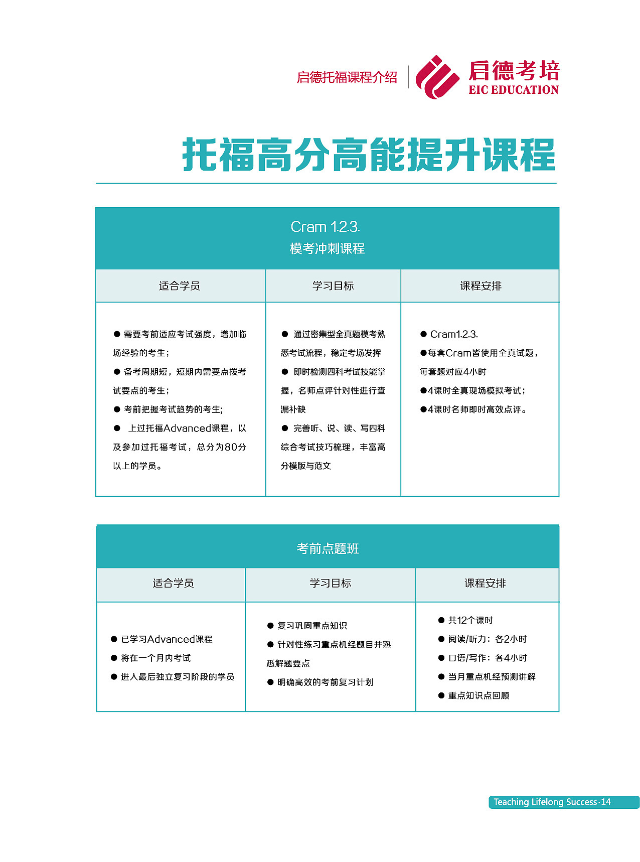 雅思托福产品册子