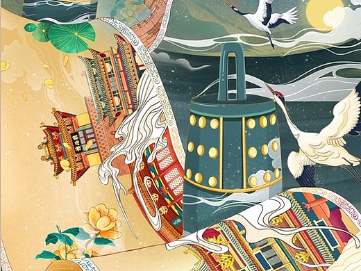 平遥古城建筑插画