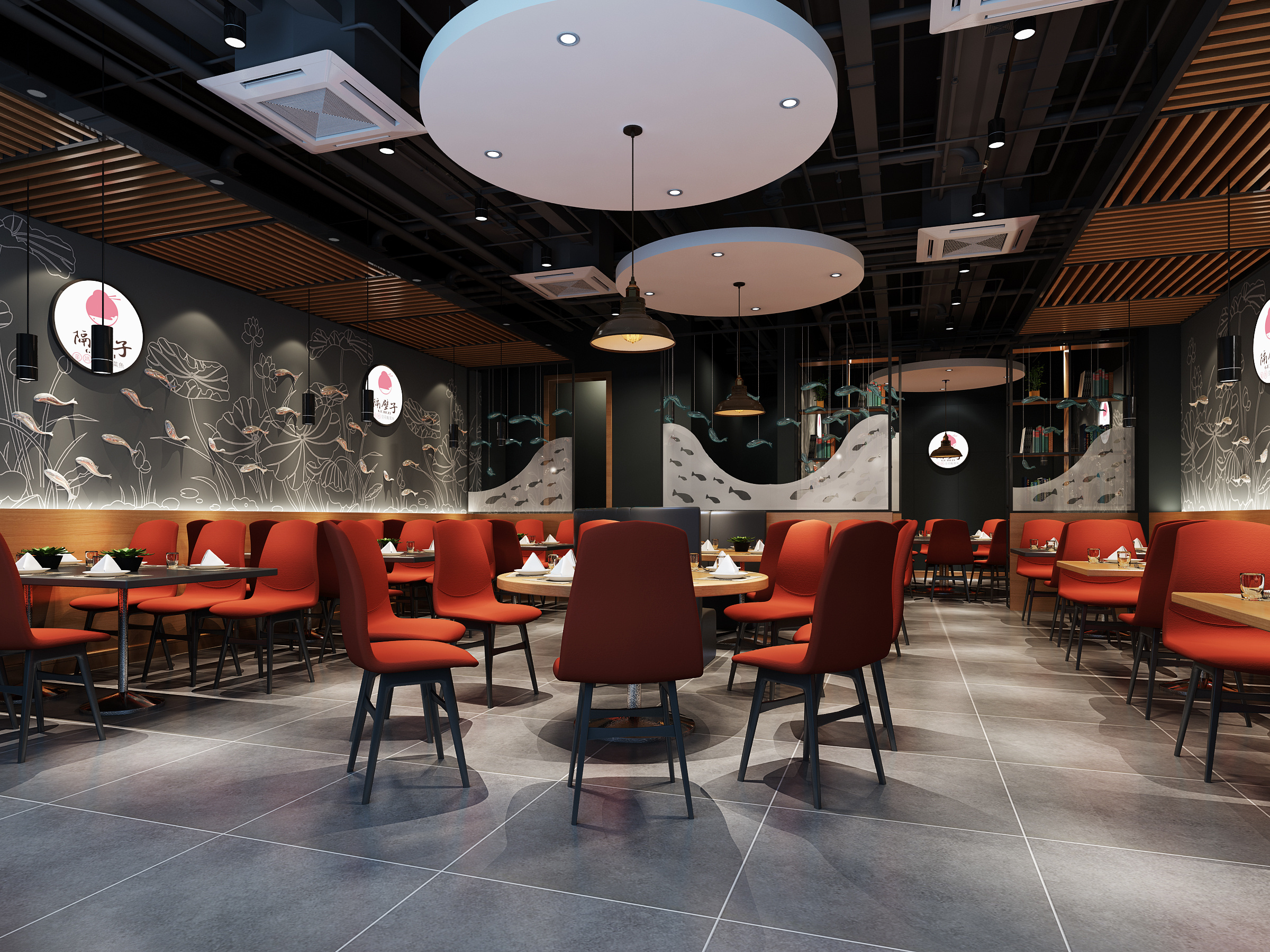 西安川菜馆空间设计隔壁子酸菜鱼西安斑马商业空间设计