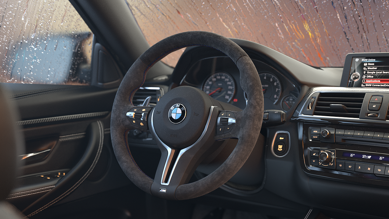 BMW 宝马M4 高性能版 内饰渲染 Redshift C4d