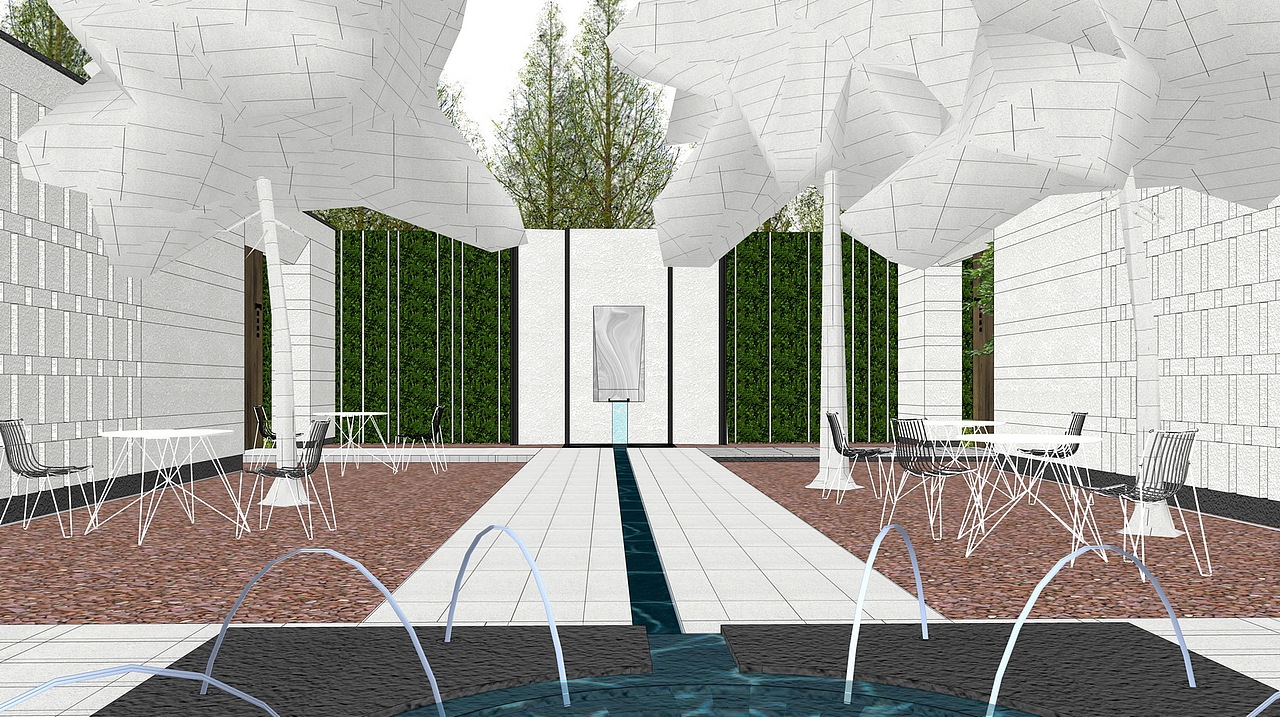 中南·珑悦现代示范区景观SU模型下载