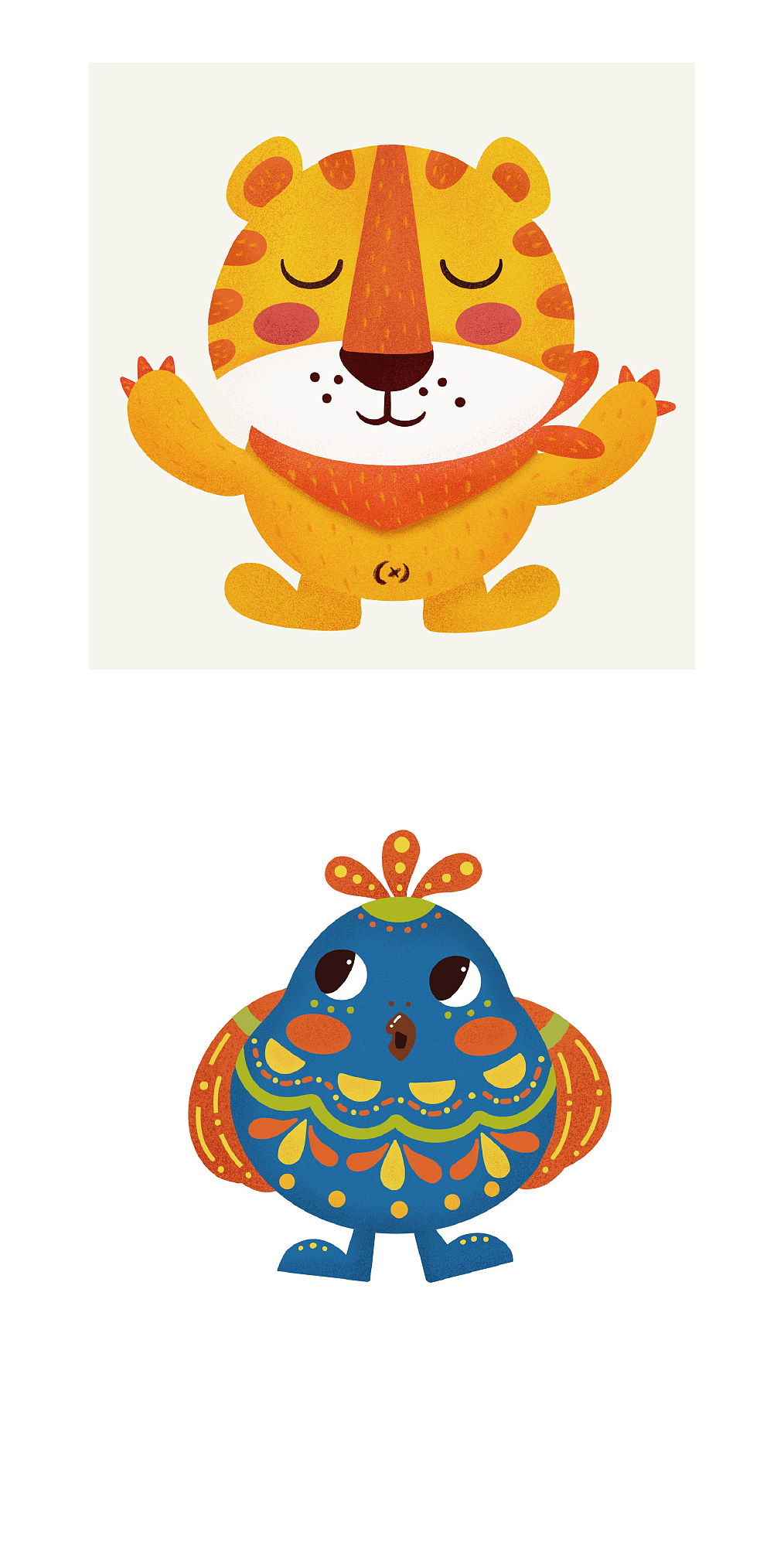 一组简单的儿童插画练习,喜欢丑萌丑萌的小动物