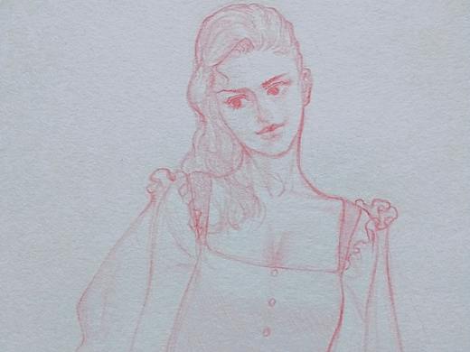 Russian girl wearing Sarafan