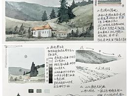 北欧风冷色调水彩手帐笔记