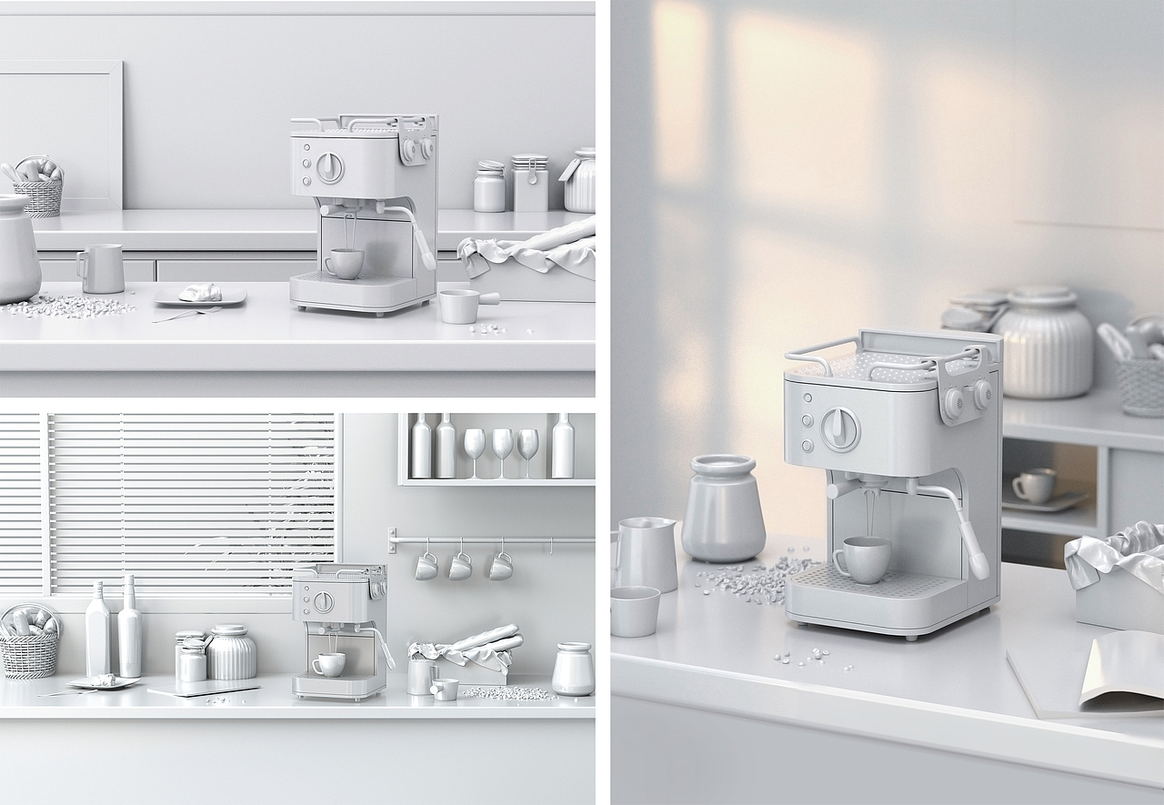 五月产品【咖啡机渲染】