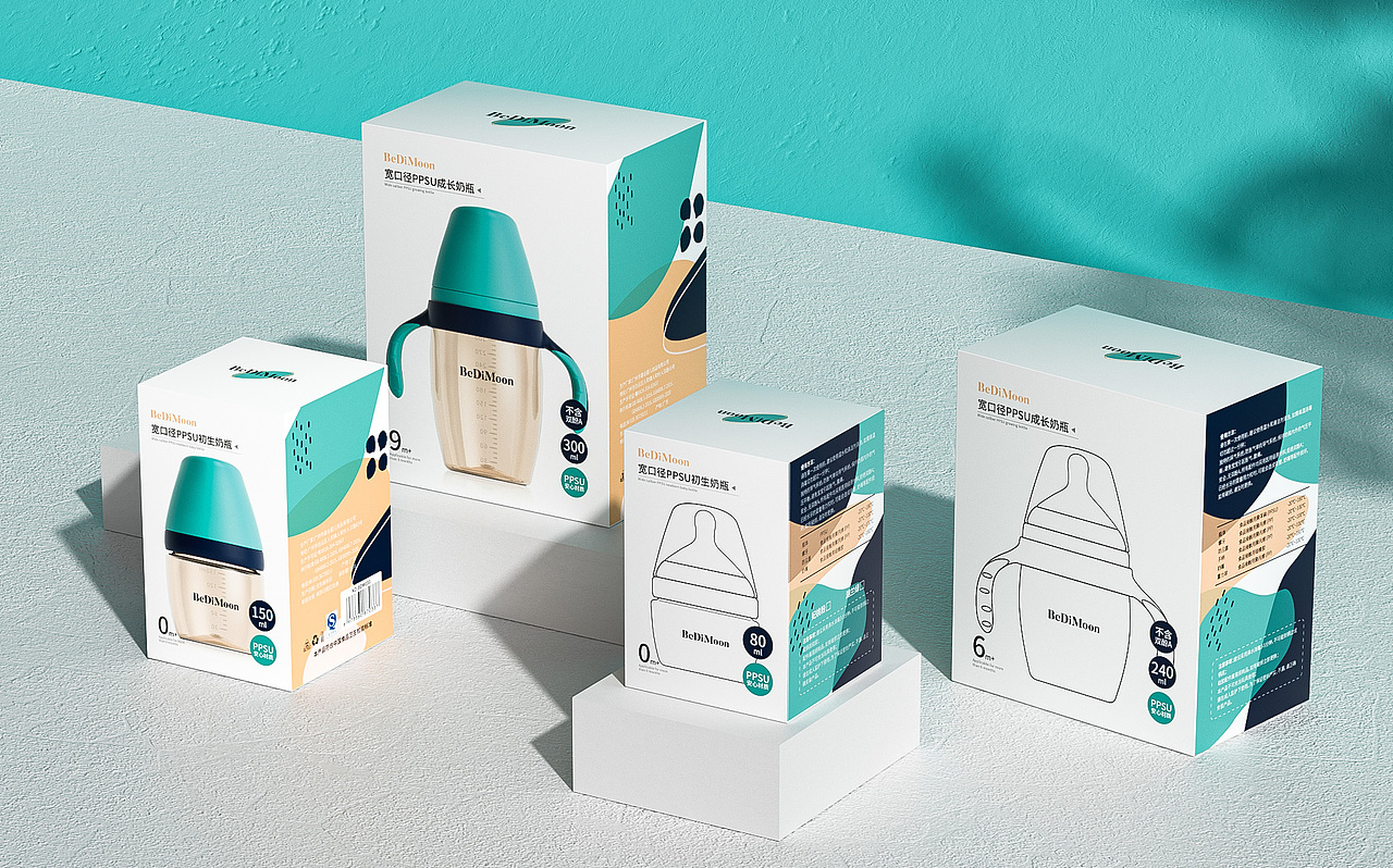 母婴系列奶瓶包装设计