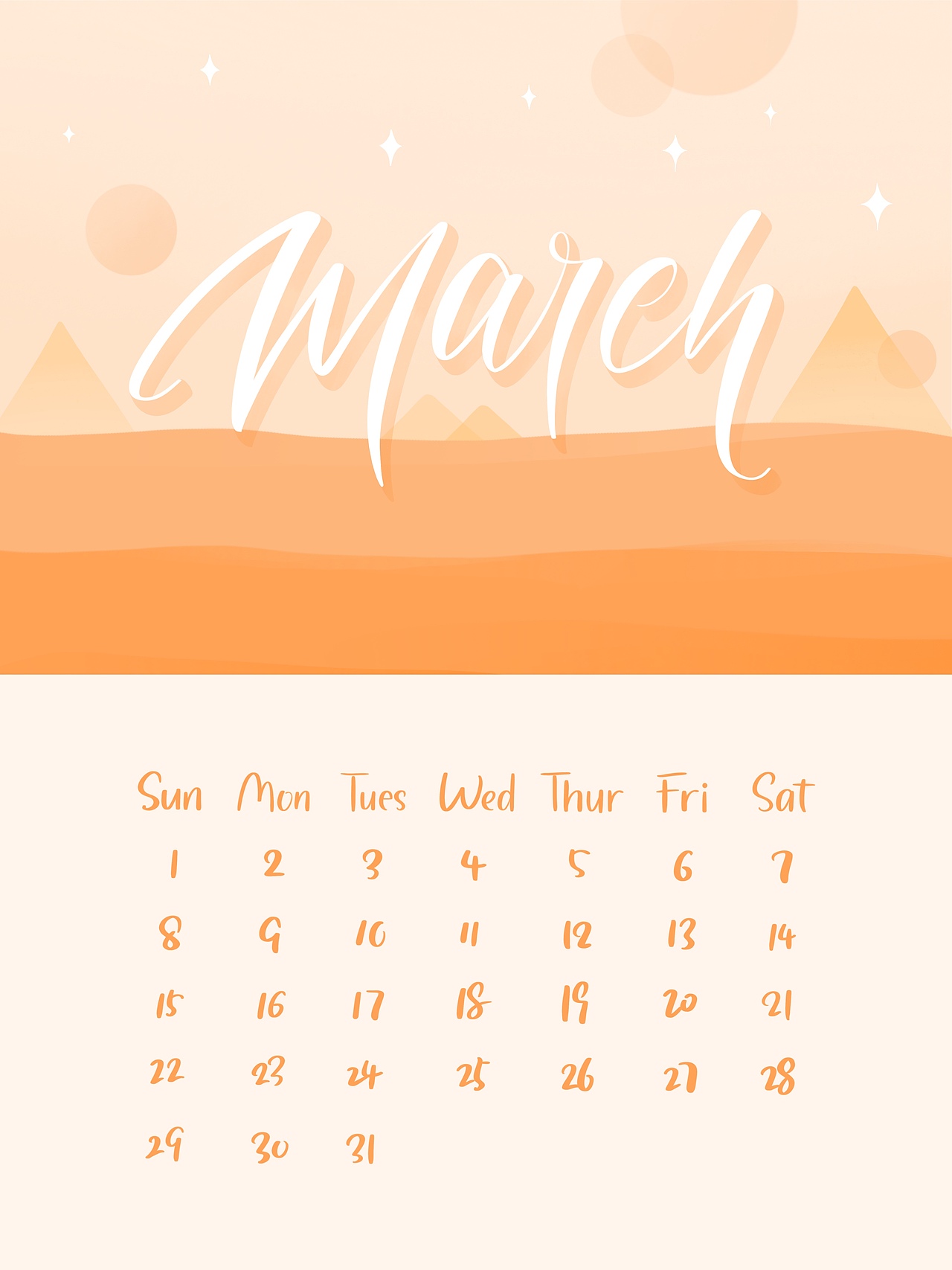 2020letteringcalendar新年月历no5