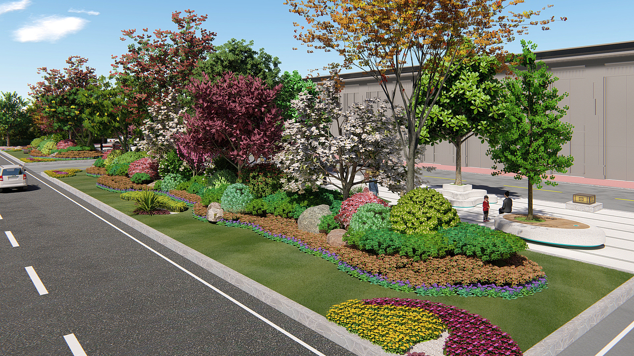 花卉市场广场改造|空间|景观设计|腾de设计_原创作品-站酷(zcool)