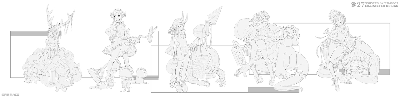 元素动力 | 学员角色设计小稿作业vol.I（图ZMjU5MjUxMzg4） - 创作习作 - 站酷设计师元素动力CG原创素材 - 站酷ZCOOL