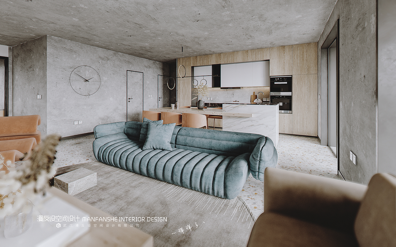 日常搬砖系列-现代复古风客餐厅（图ZMjAxNDIzMTg4） - 家装设计 - 站酷设计师漫反设丨洋洋彡丶原创素材 - 站酷ZCOOL