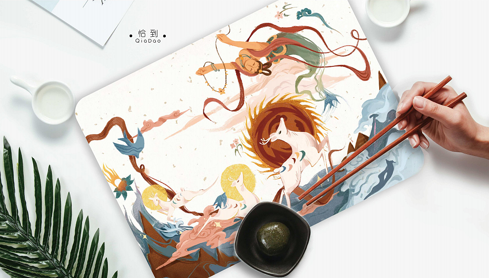 一带一路系列桌垫-景区文创敦煌纪念品-插画-甘肃文创