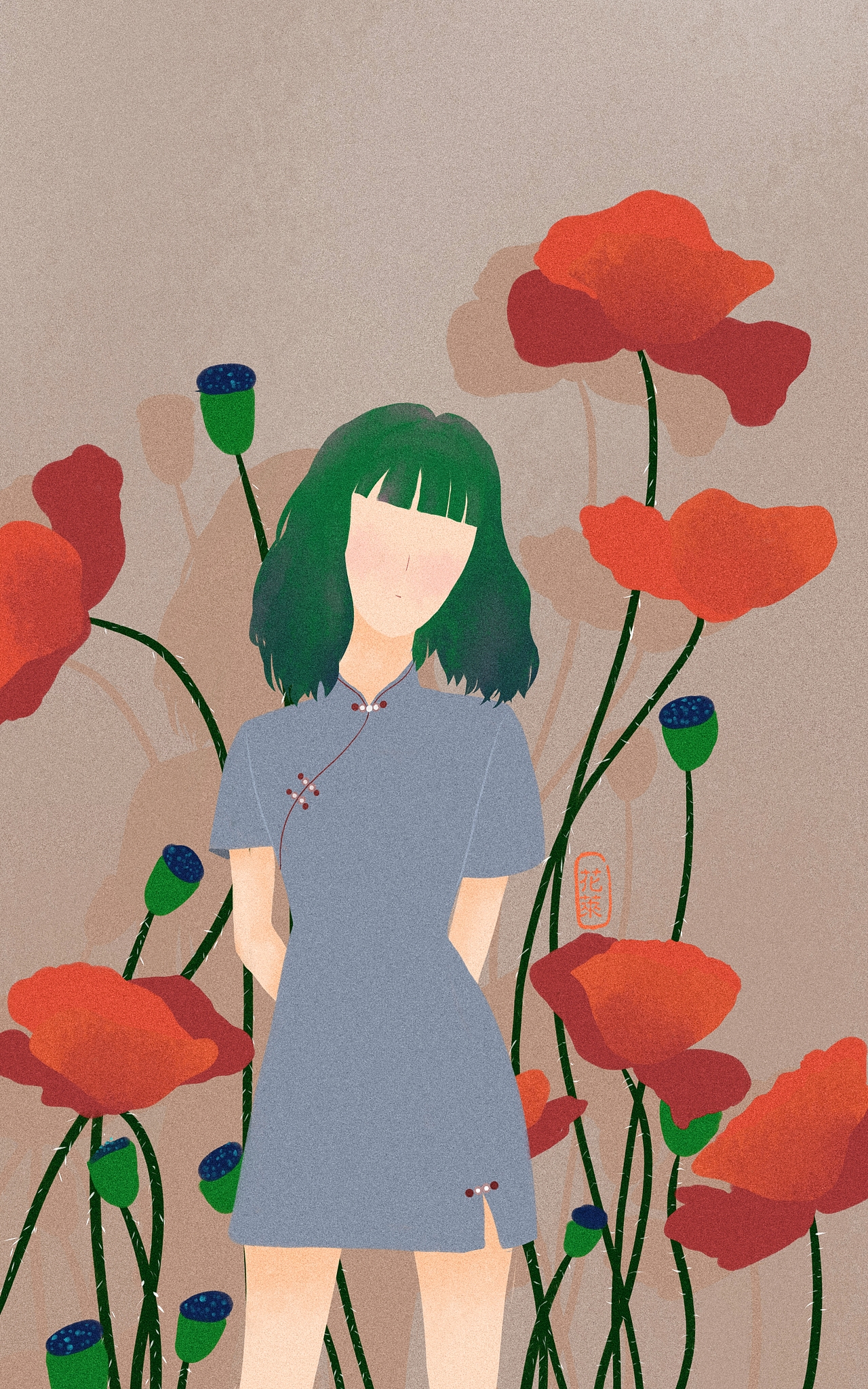 旗袍插画合集（图ZMjEzNDMyNzQ0） - 创作习作 - 站酷设计师花莱原创素材 - 站酷ZCOOL