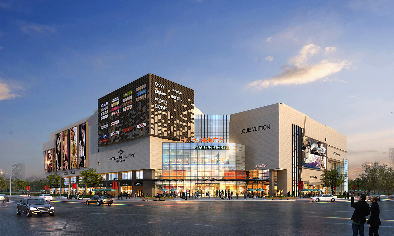 一些商场外观建筑表现