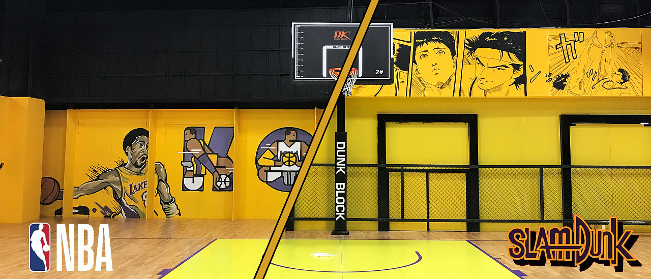 篮球场墙绘素材图片