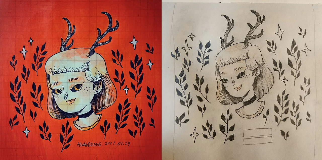 临摹丁几每日一画（图ZNzYzODAxNDQ=） - 创作习作 - 站酷设计师焦喜庆原创素材 - 站酷ZCOOL