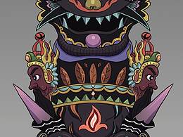 儺面具（上色）