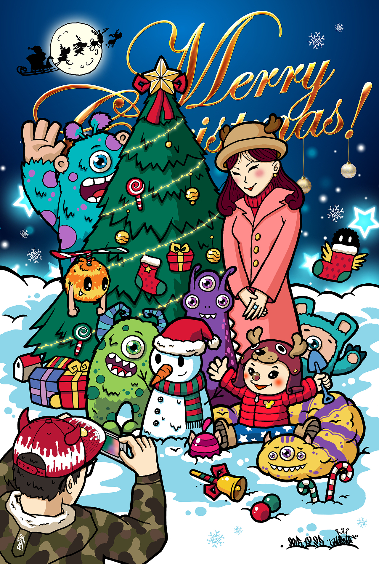 Merry Christmas！（图ZMzkzNTMwMjA=） - 商业插画 - 站酷设计师机器蚊子原创素材 - 站酷ZCOOL