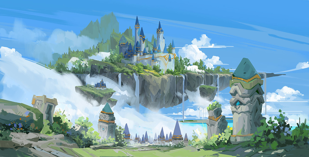 空岛（图ZMjg4OTYzMTY0） - 概念设定 - 站酷设计师稻草镰原创素材 - 站酷ZCOOL