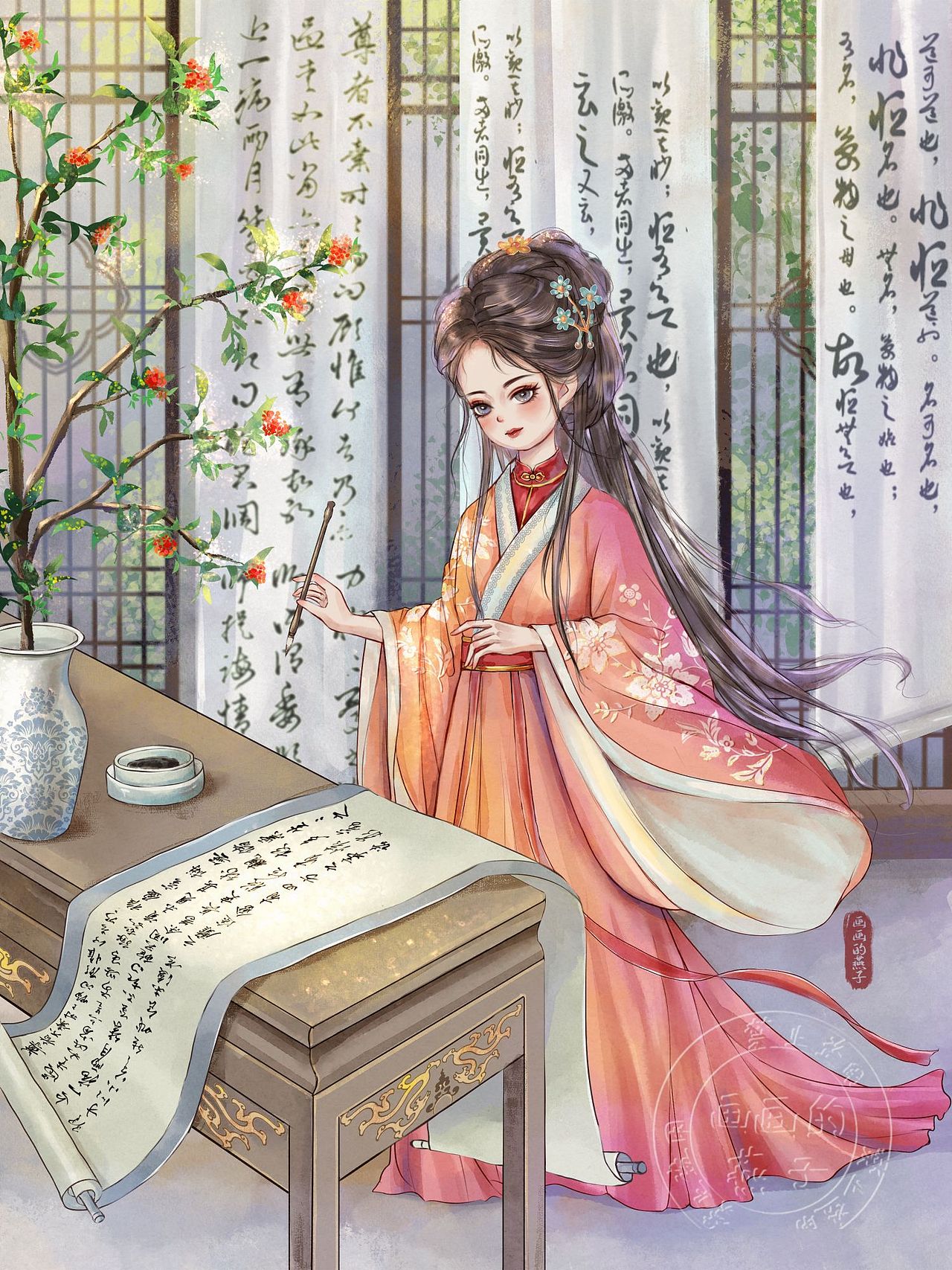 原创国风插画‖琴棋书画