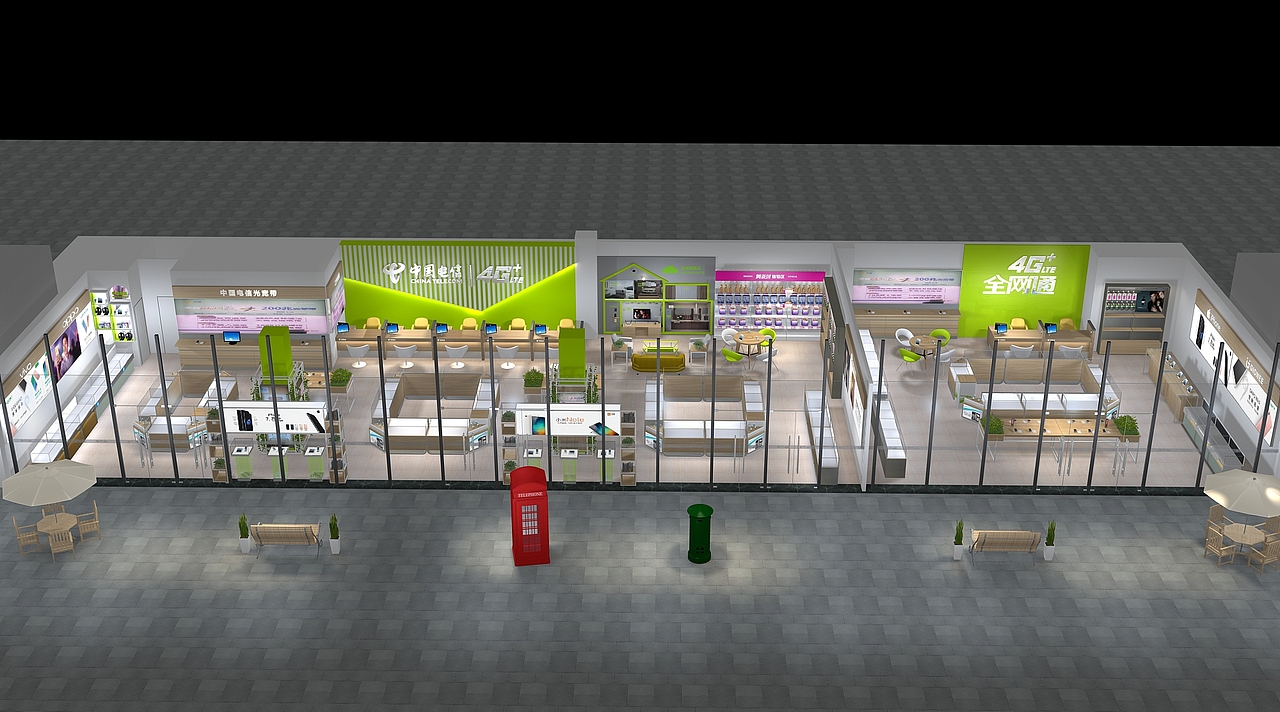 中国电信万达营业厅设计（图ZODAxNTUwNTY=） - 家装设计 - 站酷设计师空间设研所原创素材 - 站酷ZCOOL