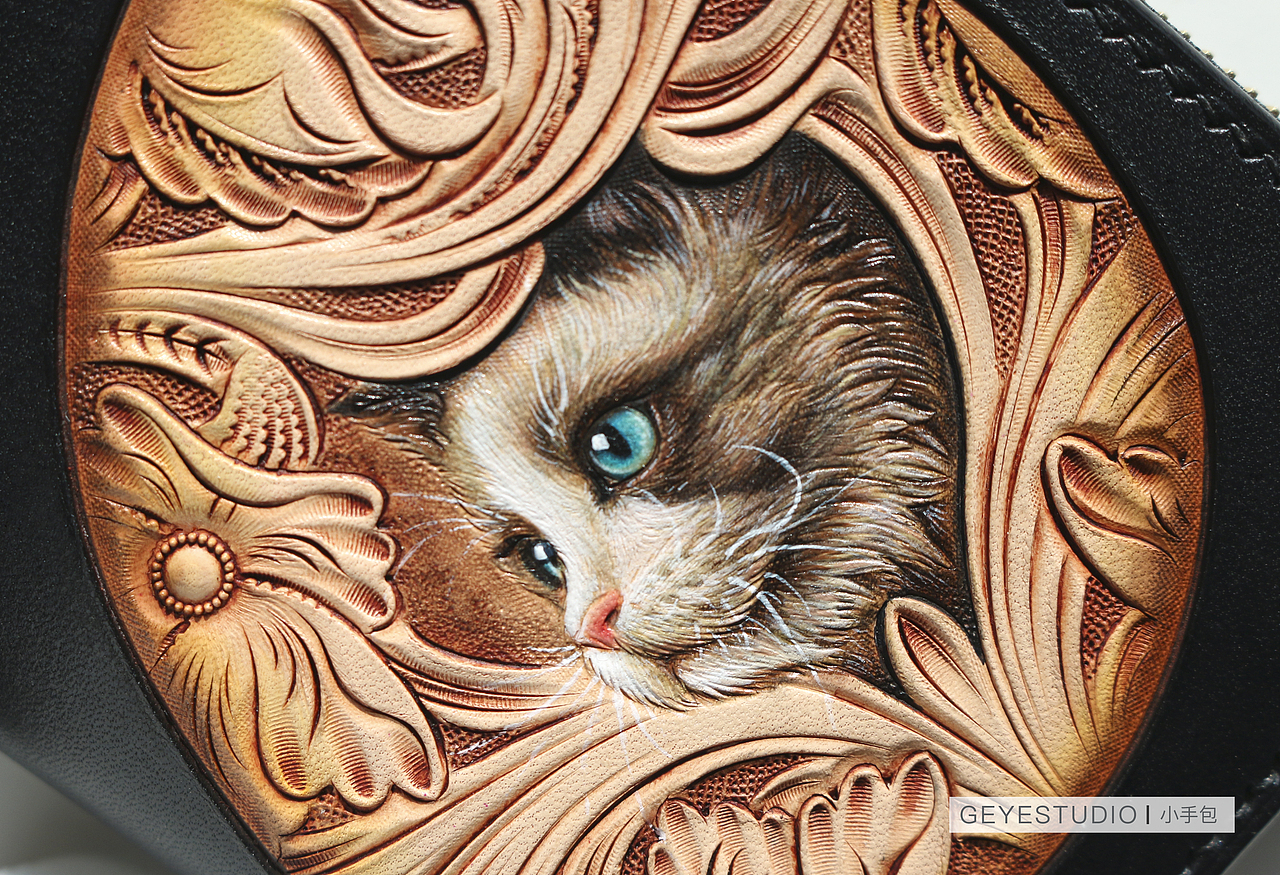 【革也皮雕】我可以过来蹭蹭你，你不可以主动来找我（图ZNjg0NzMwMjQ=） - 工艺品设计 - 站酷设计师革也GeYe原创素材 - 站酷ZCOOL