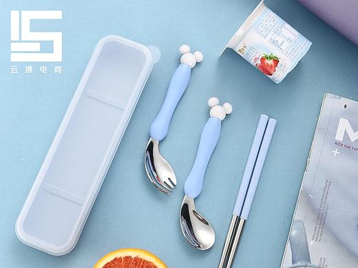 儿童餐具 不锈钢勺叉 产品拍摄