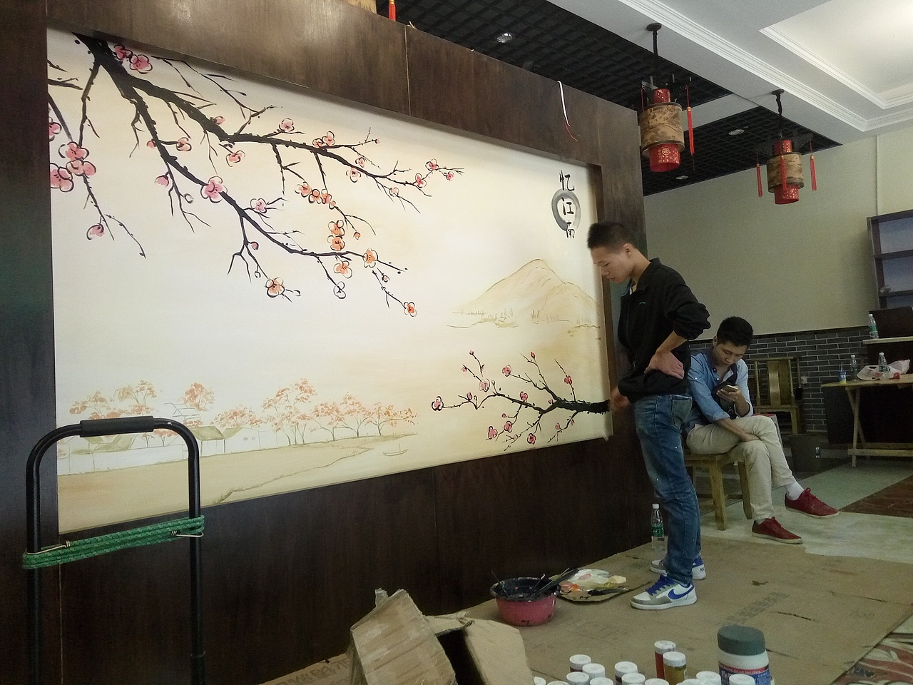 火锅店墙绘,餐饮墙绘,串串店墙绘,成都墙绘