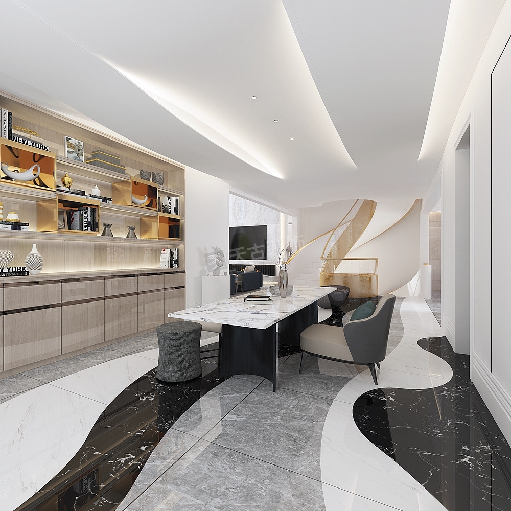 保利国际高尔夫花园装修,1200㎡独栋别墅设计,天古装饰