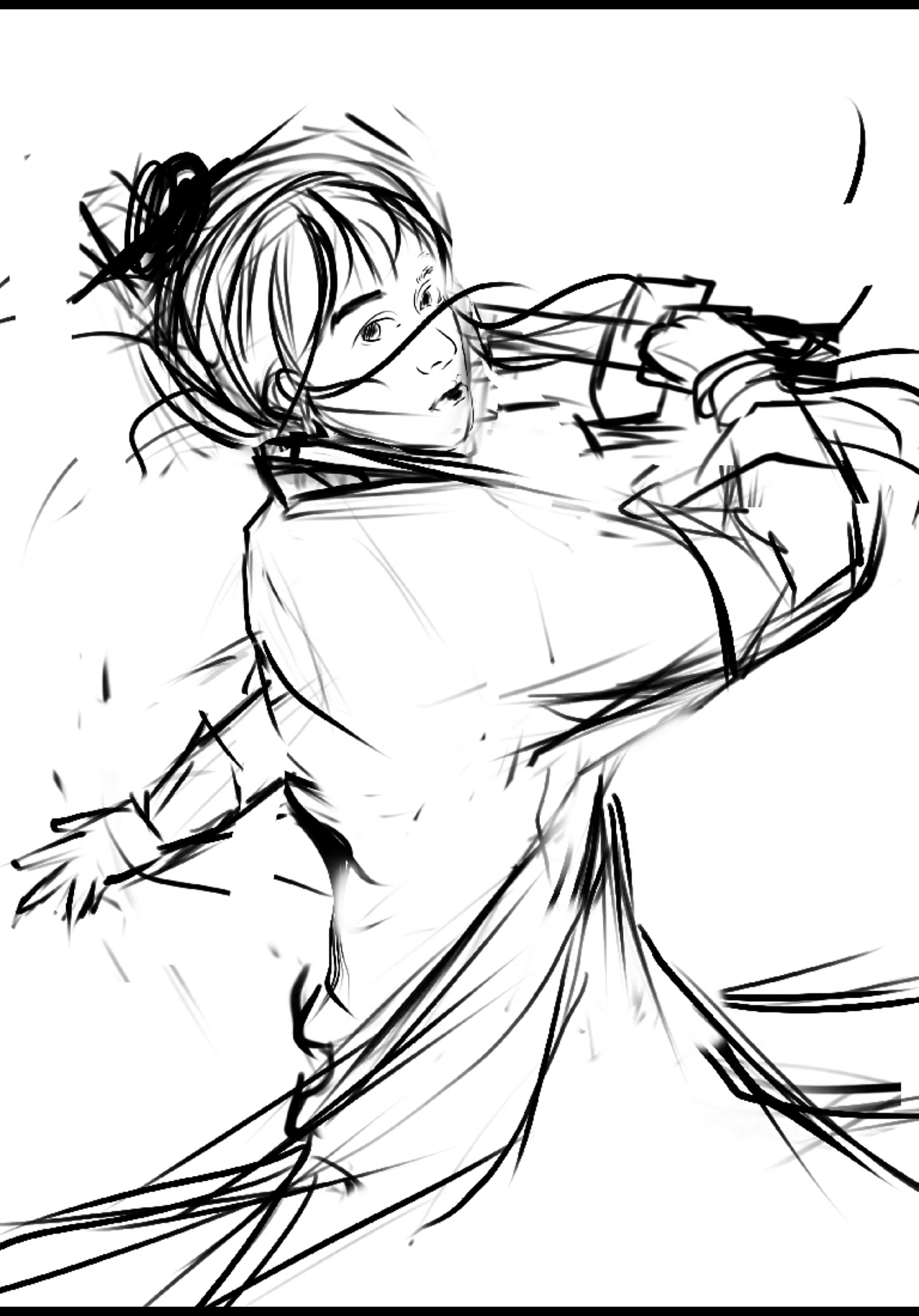 古风插画舞剑少女|插画|创作习作|一张果丹皮 - 原创作品 - 站酷