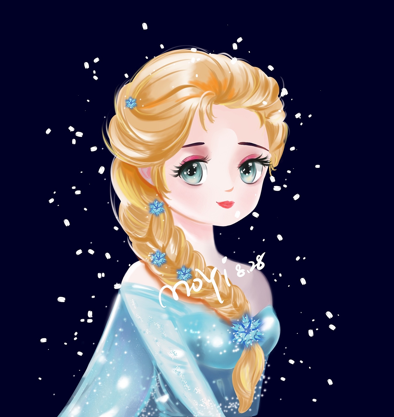 画一个Q版的冰雪女王